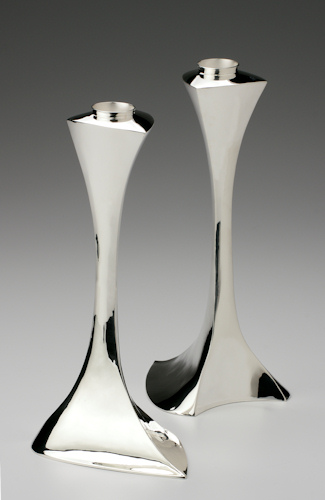 Hand made Serling silver candle holders