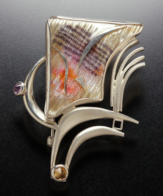 enameled silver pin