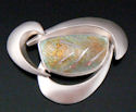 Silver and enamel pin/ pendant