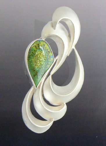 Silver pin/ pendant hand formed