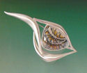 Sterling silver pin/ pendat with enamel