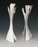 Sterling silver hand-crafted candle holders