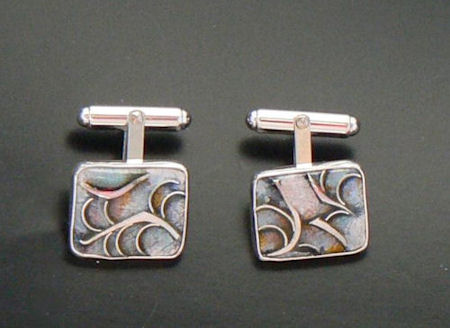 Cuff links Sterling silver hand formed