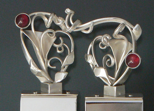 Detail of silver bookmarks
