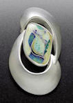 Sterling silver and enamel pin pendant
