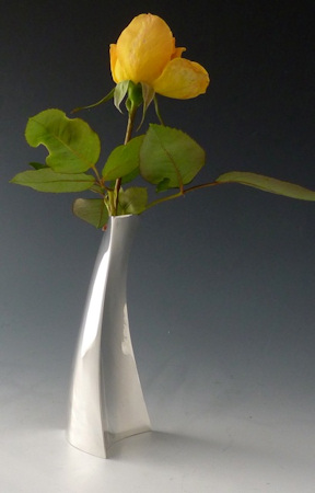 silver vase