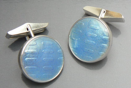 cufflinks with blue enamel