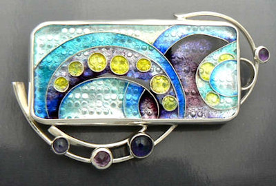 silver and enamel pendant