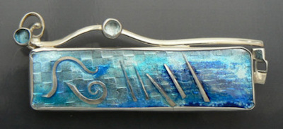 sterling and enamel pin