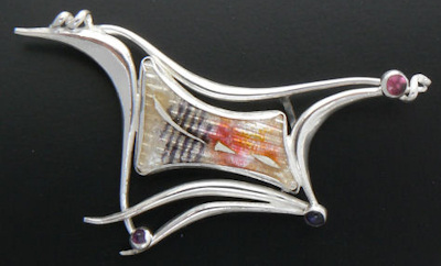 enamel and silver pin